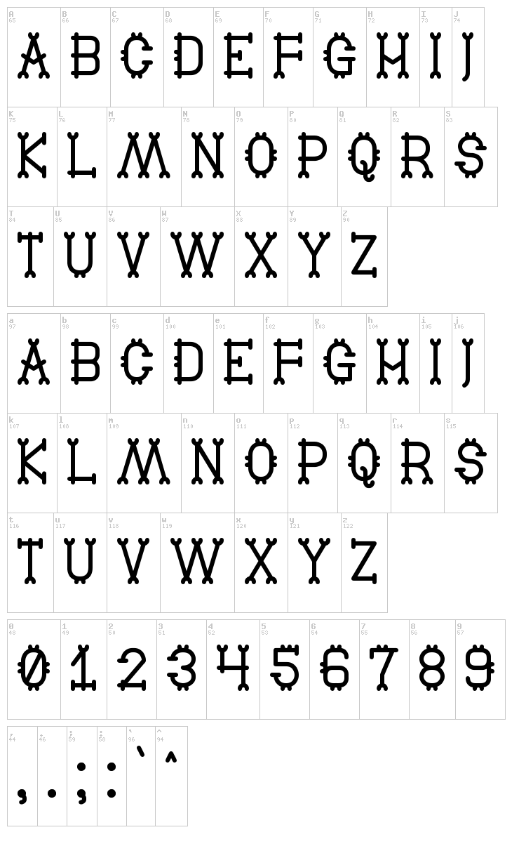 Old Burlesque St font map